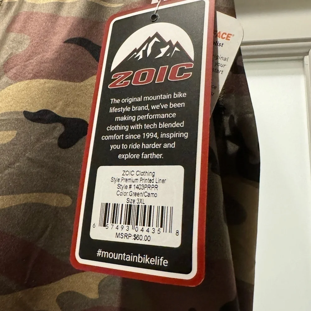 Zoic Men’s Mountain Bike Liner Shorts 3XL Camo Padded Cycling NWT - Picture 8 of 10